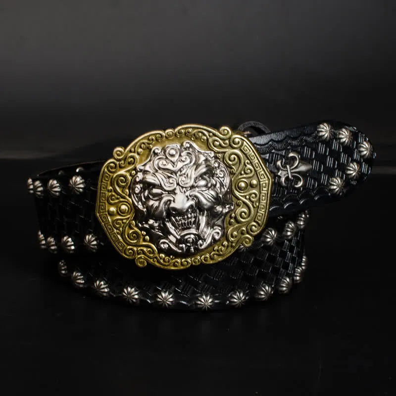 Men's Rock Monster Rivets Studded Leather Belt