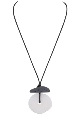 Merx - Frosted Stone Drop Pendant Necklace