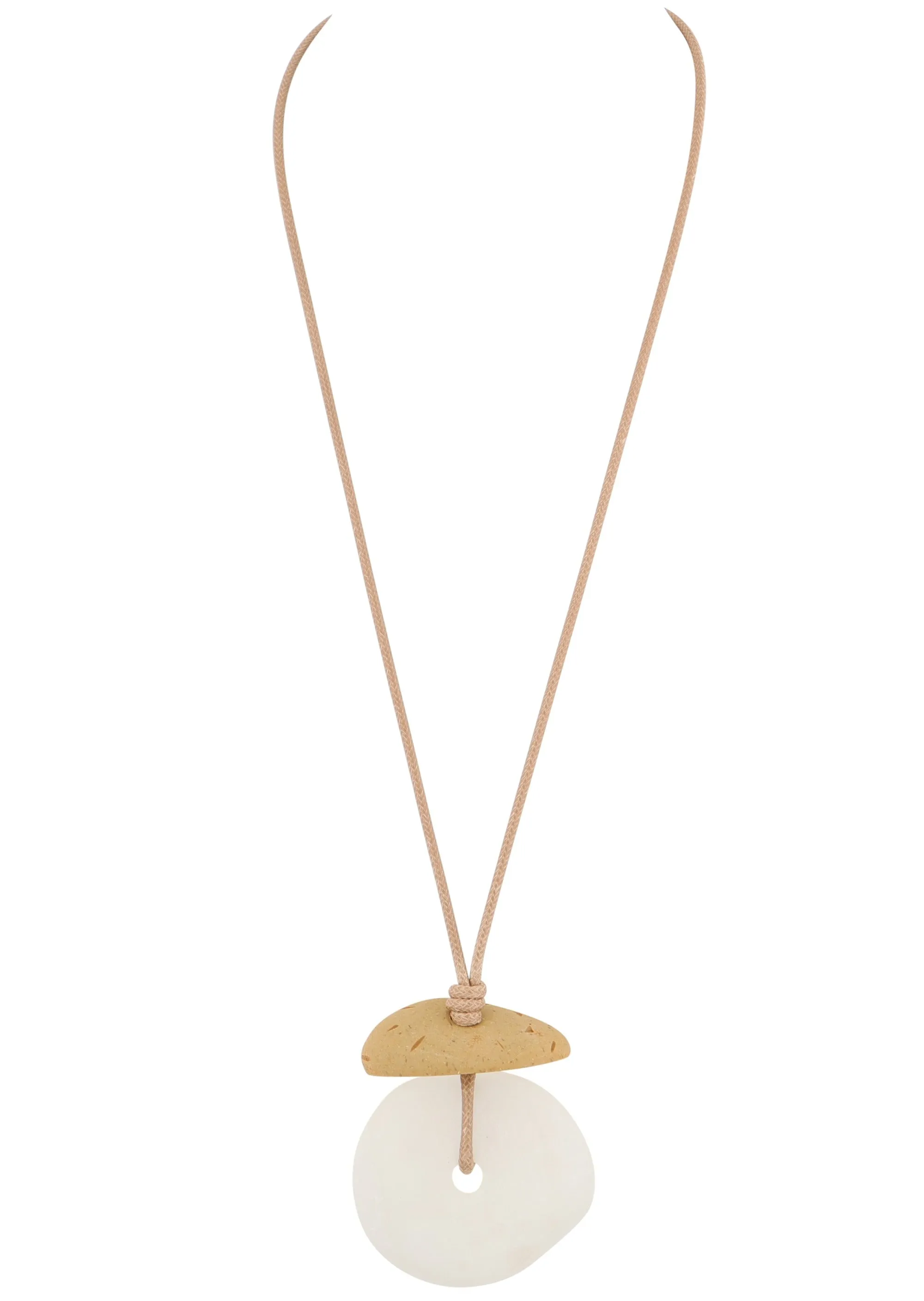 Merx - Frosted Stone Drop Pendant Necklace