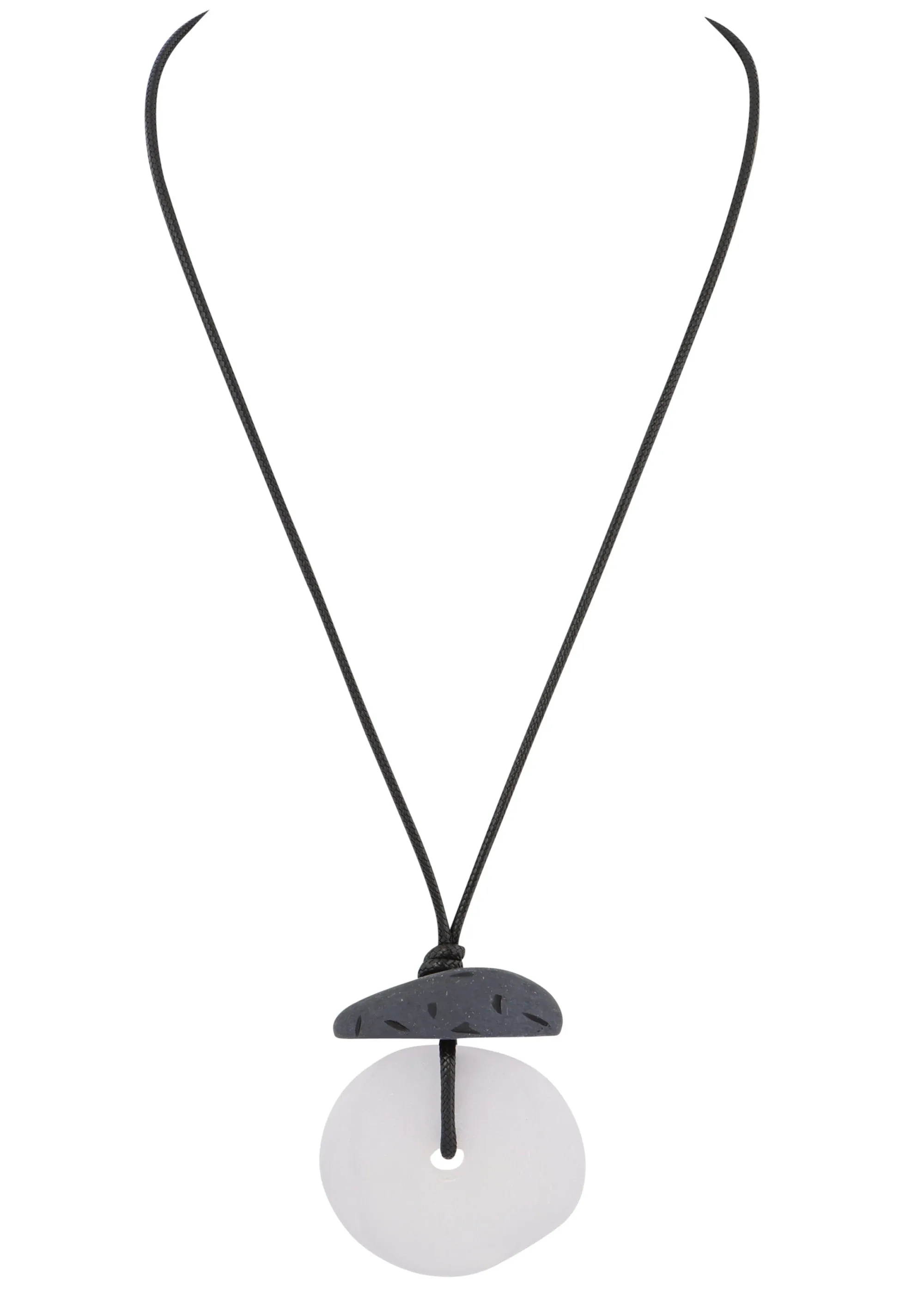 Merx - Frosted Stone Drop Pendant Necklace