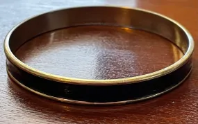 Metel Black Enamel Bangle Bracelet