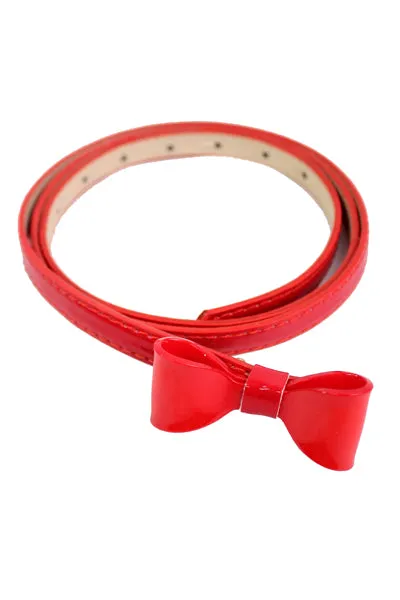 Mini Bow Buckle Skinny Belt-4 Colors Available