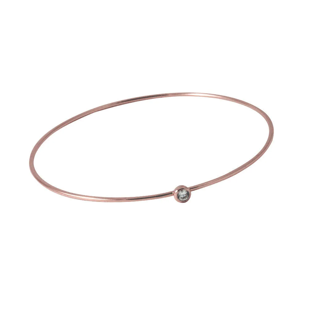 Mini CZ Rosy Bangle Bracelet - Slim