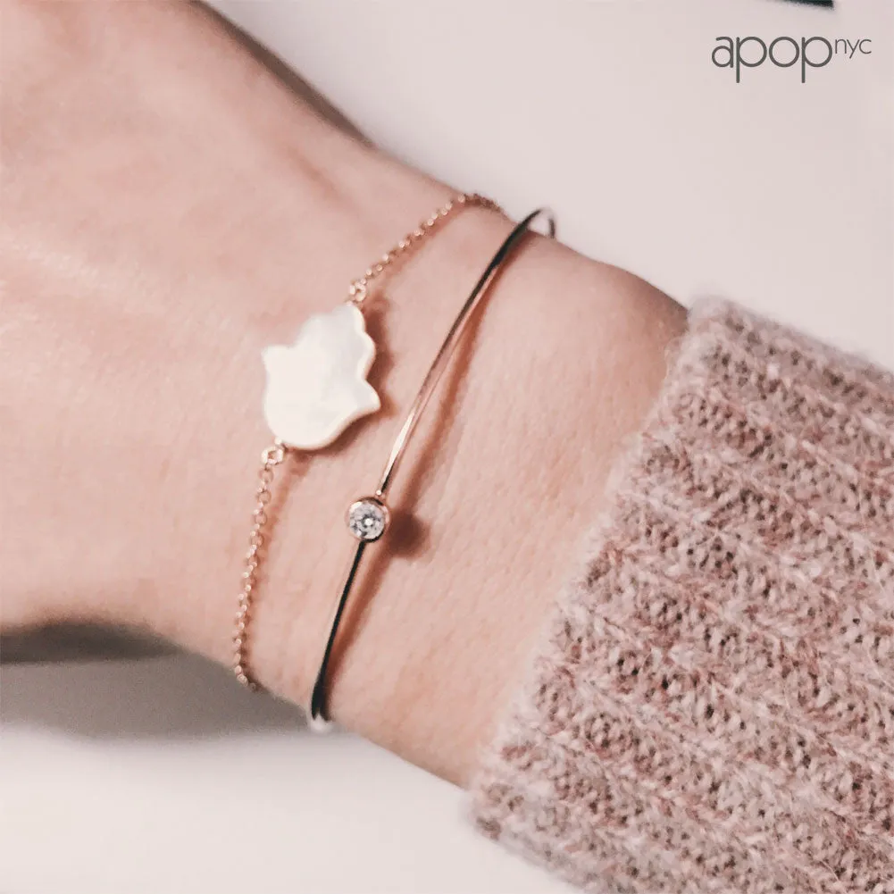 Mini CZ Rosy Bangle Bracelet - Slim
