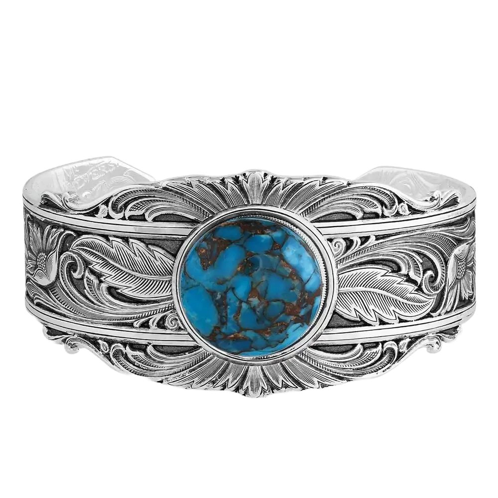 Montana Silversmiths Ladies Sheridan Turquoise Stone Cuff Bracelet BC5078