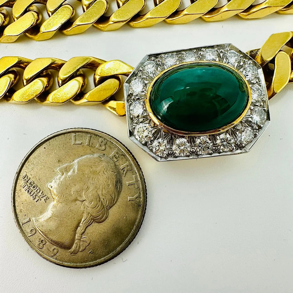 Montreaux 18K Gold Necklace with Emerald and Diamond