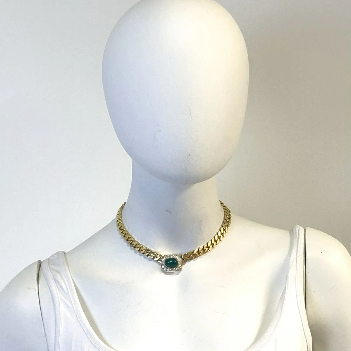 Montreaux 18K Gold Necklace with Emerald and Diamond