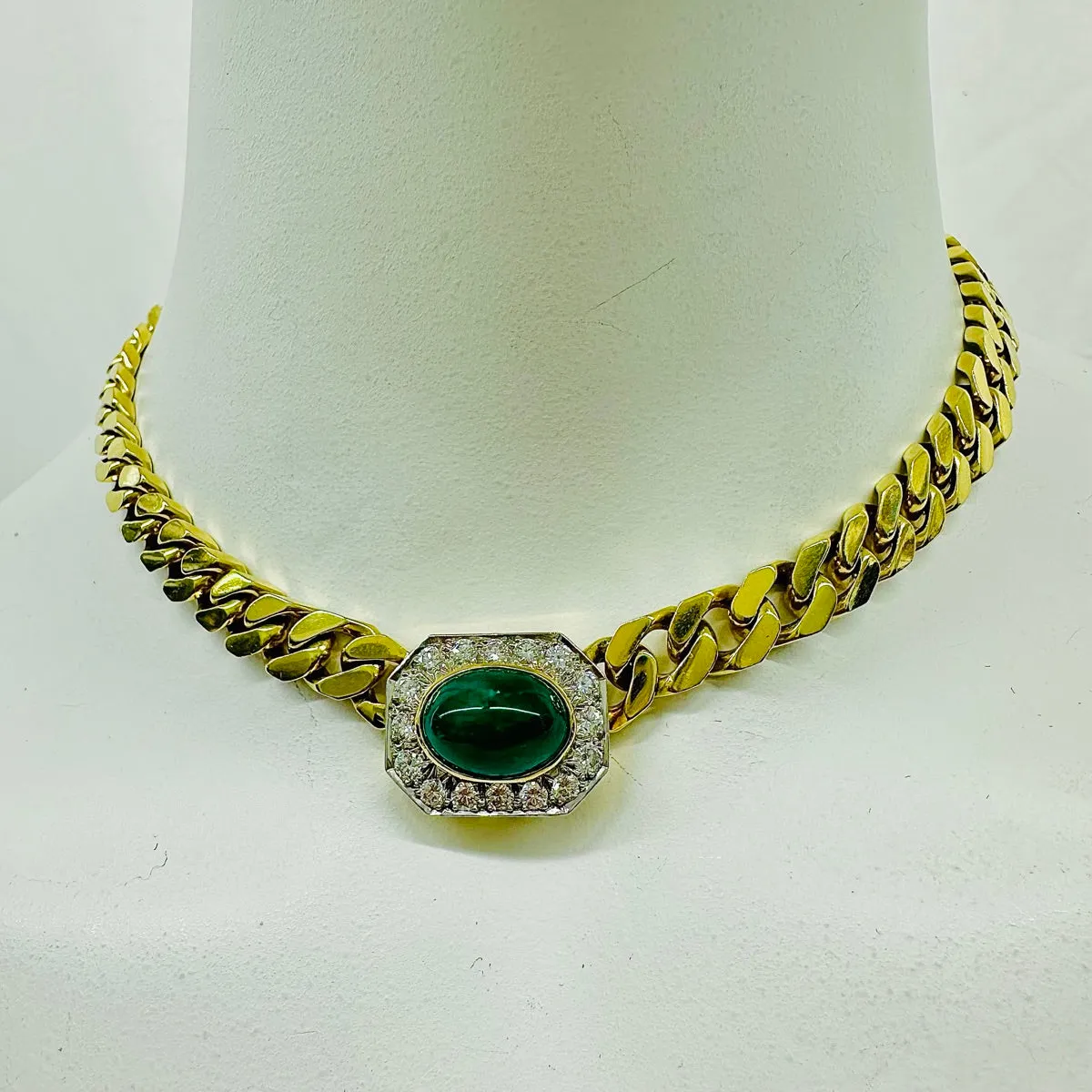 Montreaux 18K Gold Necklace with Emerald and Diamond