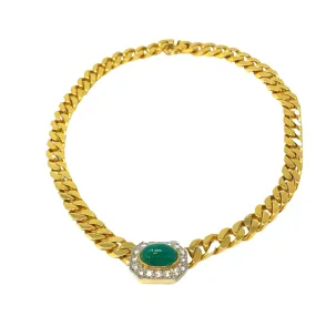 Montreaux 18K Gold Necklace with Emerald and Diamond