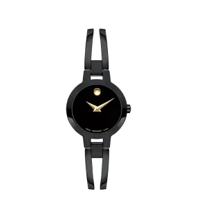 Movado Amorosa Black Dial Bangle Watch 0607795