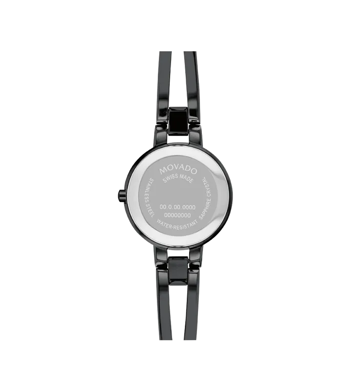 Movado Amorosa Black Dial Bangle Watch 0607795