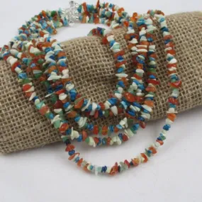 Multi-strand  Mini Chip Gemstone Necklace