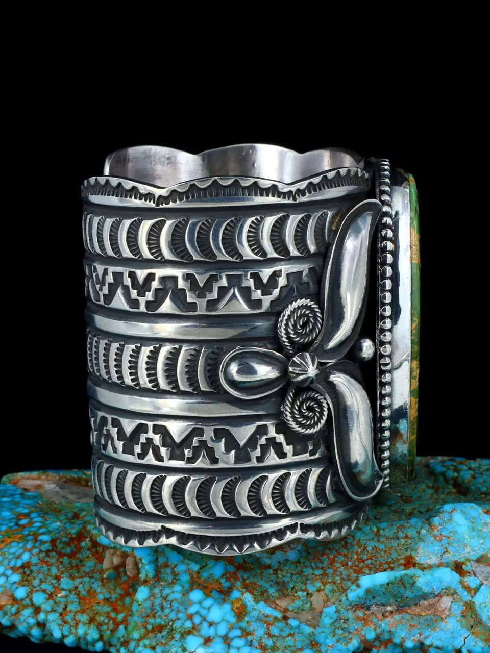 Native American Indian Jewelry Sterling Silver Royston Turquoise Bracelet