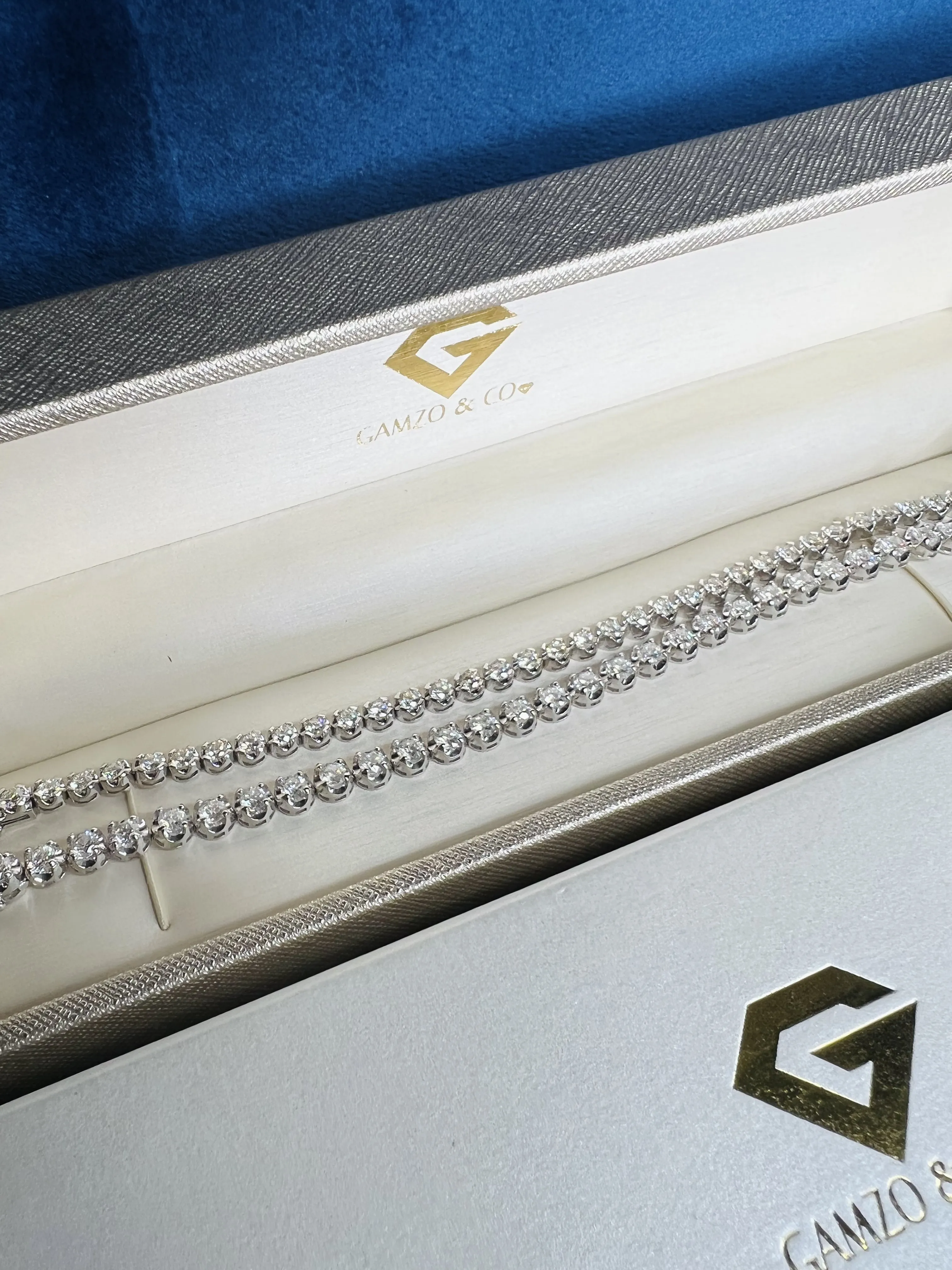 Natural Diamond Tennis Bracelet Illusion Setting - Round Diamonds