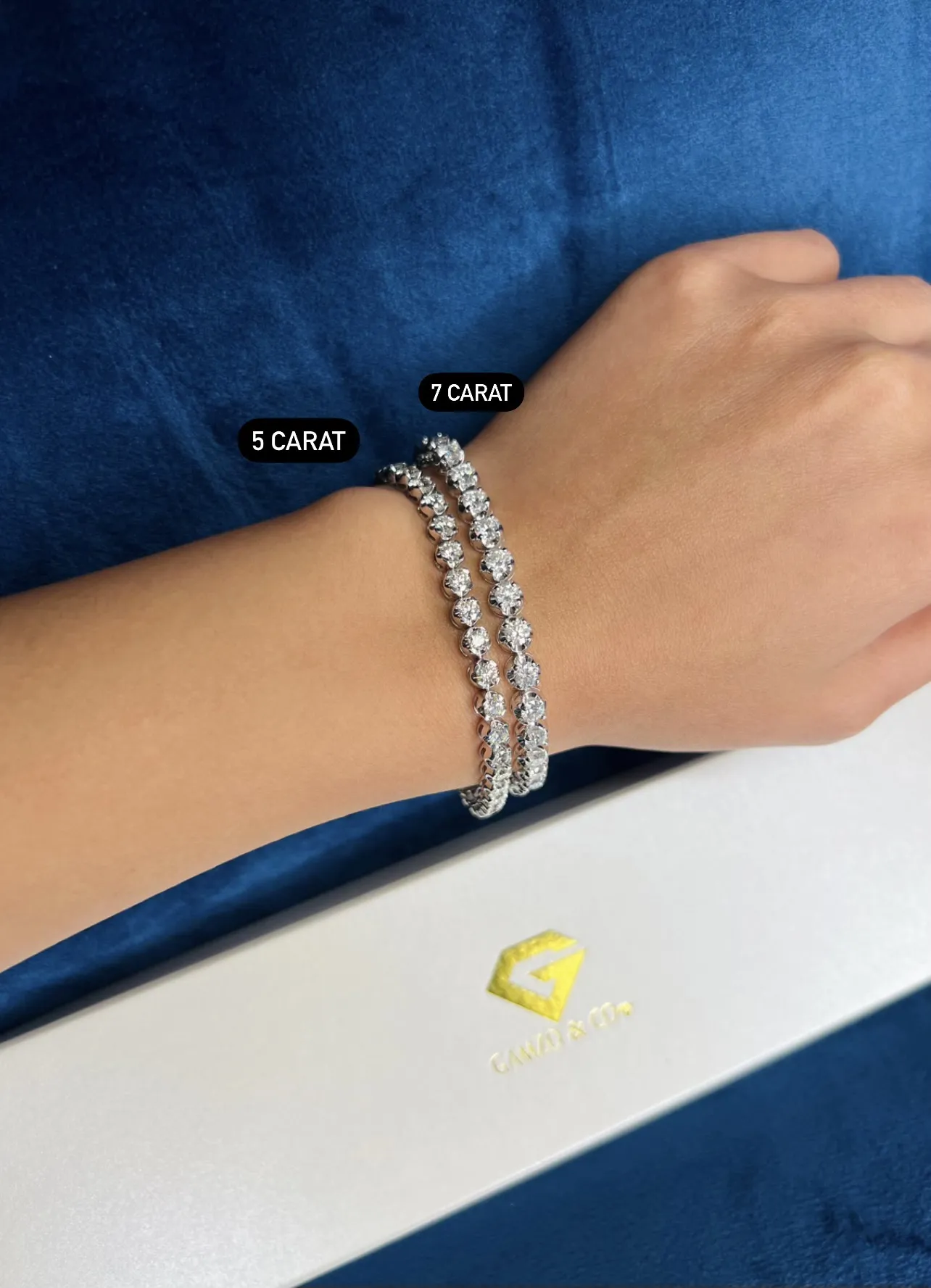 Natural Diamond Tennis Bracelet Illusion Setting - Round Diamonds