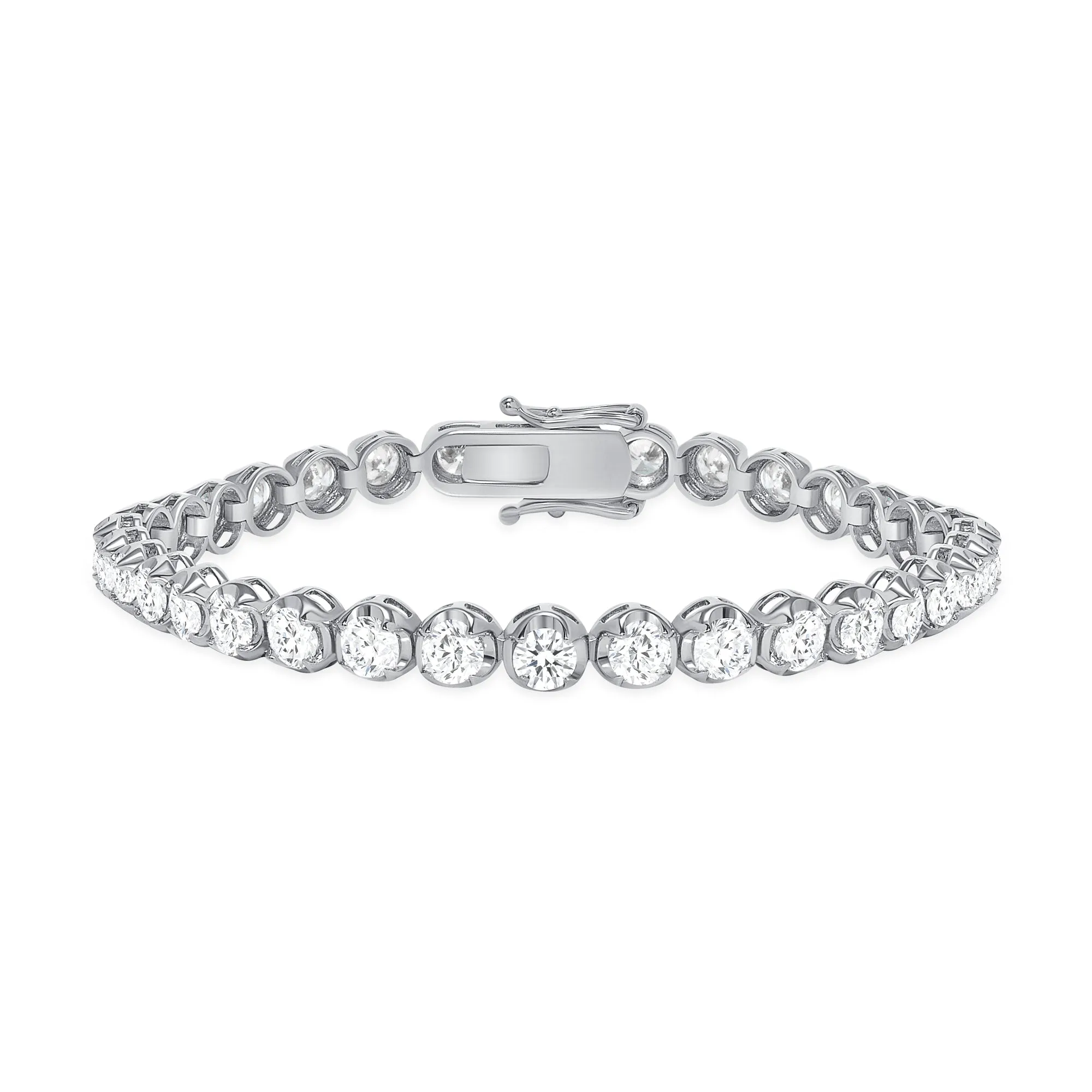 Natural Diamond Tennis Bracelet Illusion Setting - Round Diamonds