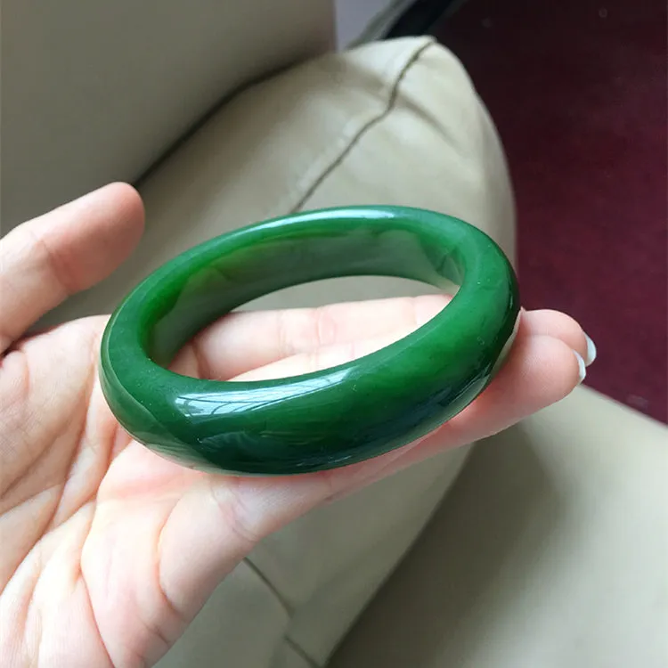 Natural Jade Bangle Nephrite Bangle Internal Diameter 58.4mm NBE031