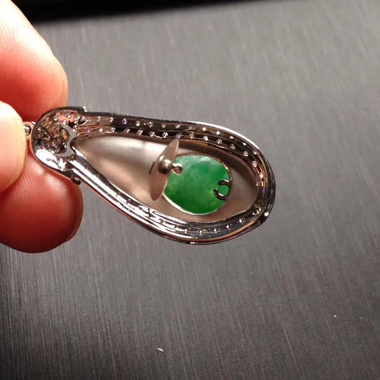 Natural Jade Pendant Jadeite Gold Pendant PT491