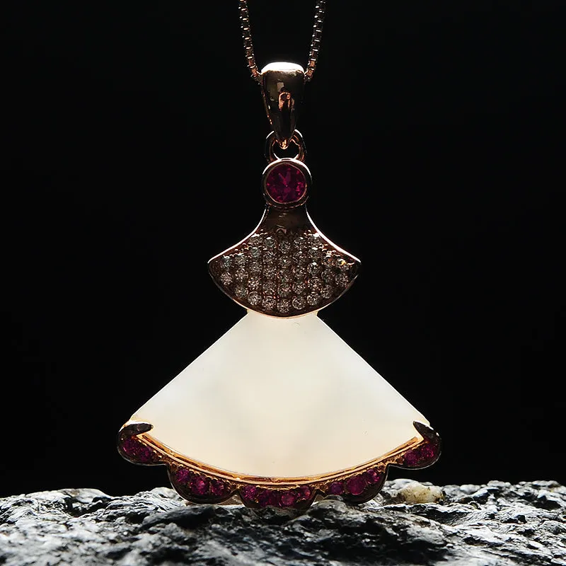 Natural Jade Pendant Nephrite Silver Pendant PT171