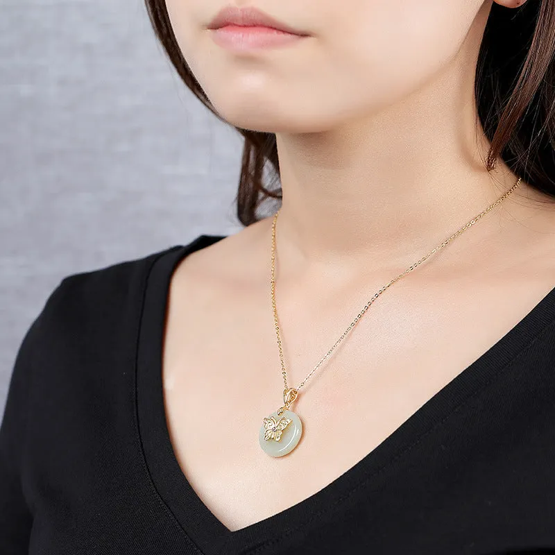Natural Jade Pendant Nephrite Silver Pendant ZPT106