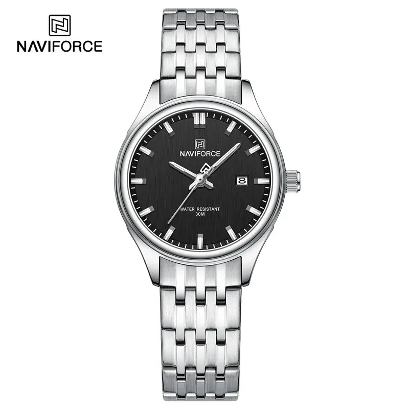 NAVIFORCE 8039 Stainless Steel Strap Fashion Business Luminous Wristwatch Male and Female Waterproof Quartz Watches For Couple