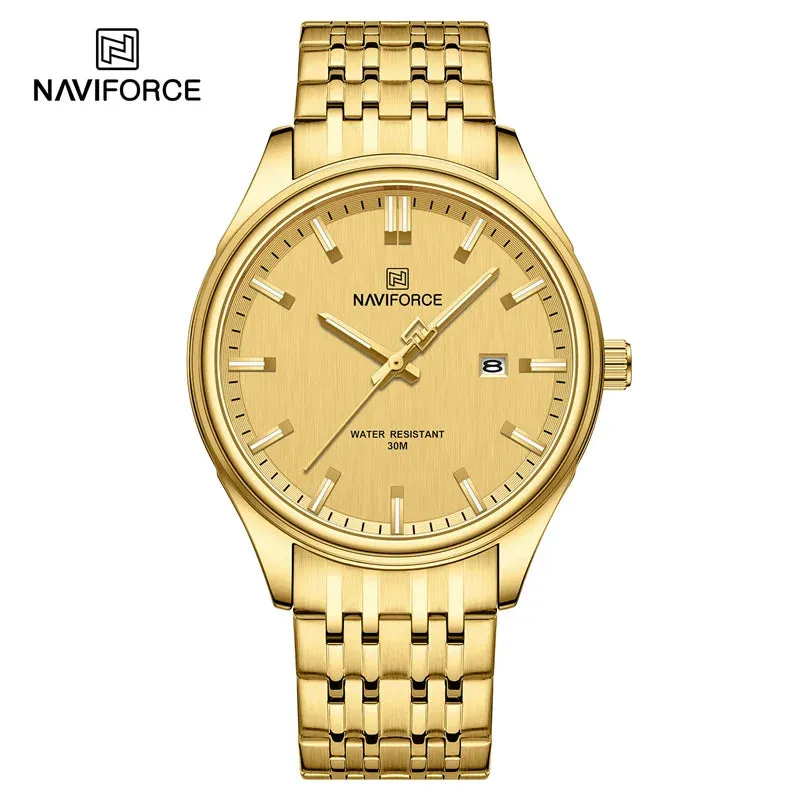 NAVIFORCE 8039 Stainless Steel Strap Fashion Business Luminous Wristwatch Male and Female Waterproof Quartz Watches For Couple