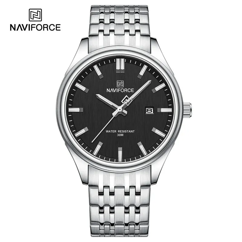NAVIFORCE 8039 Stainless Steel Strap Fashion Business Luminous Wristwatch Male and Female Waterproof Quartz Watches For Couple