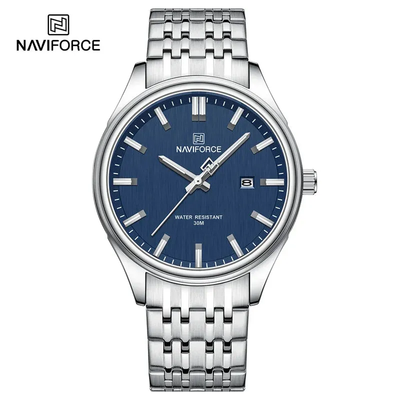 NAVIFORCE 8039 Stainless Steel Strap Fashion Business Luminous Wristwatch Male and Female Waterproof Quartz Watches For Couple
