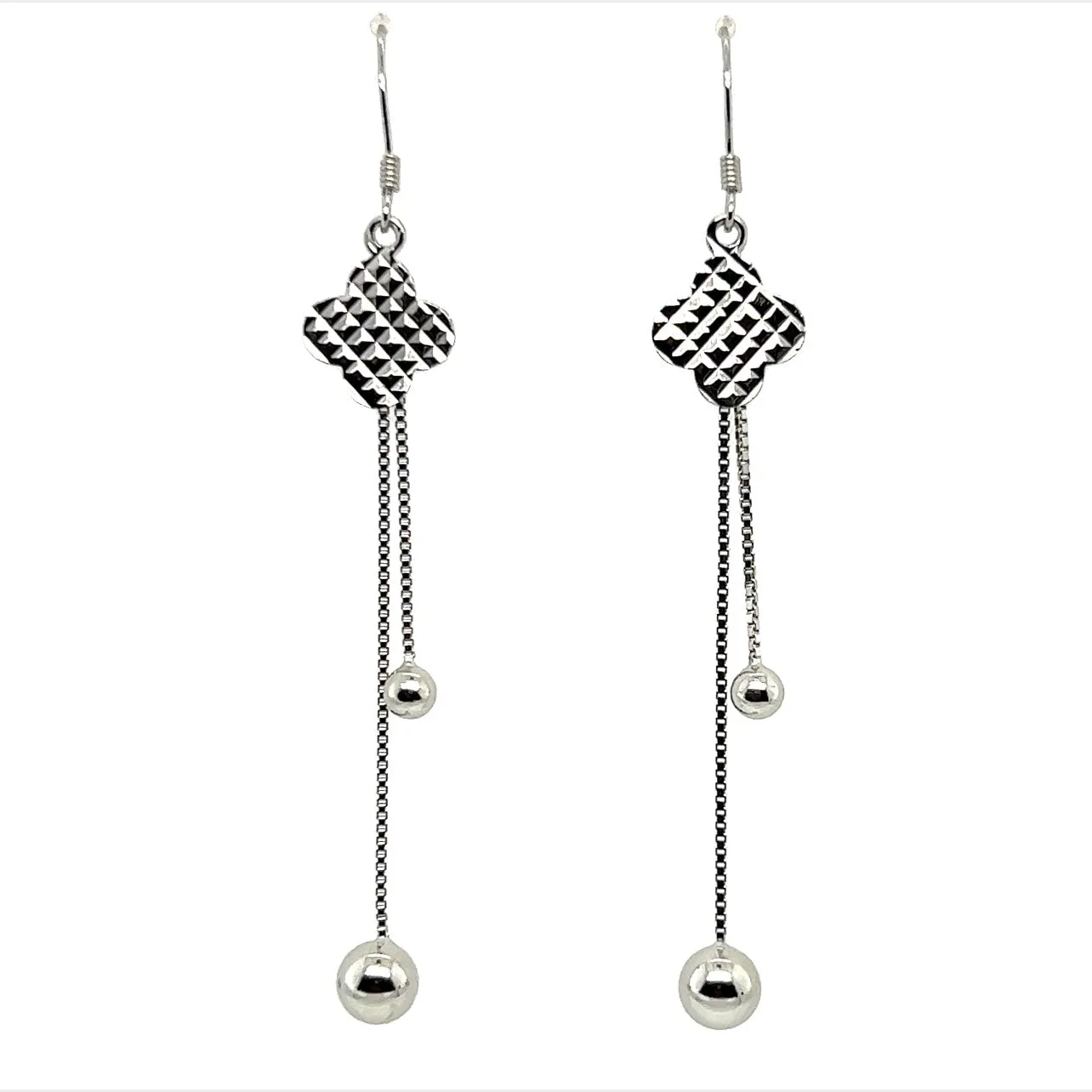 P267 Flower Drop Pendant Hook Earrings
