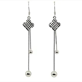 P267 Flower Drop Pendant Hook Earrings
