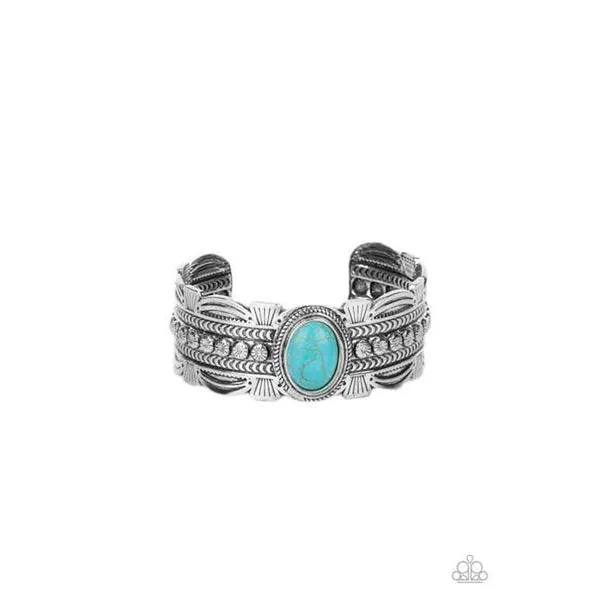 Paparazzi Desert Stroll - Blue Faux Turquoise Bracelet