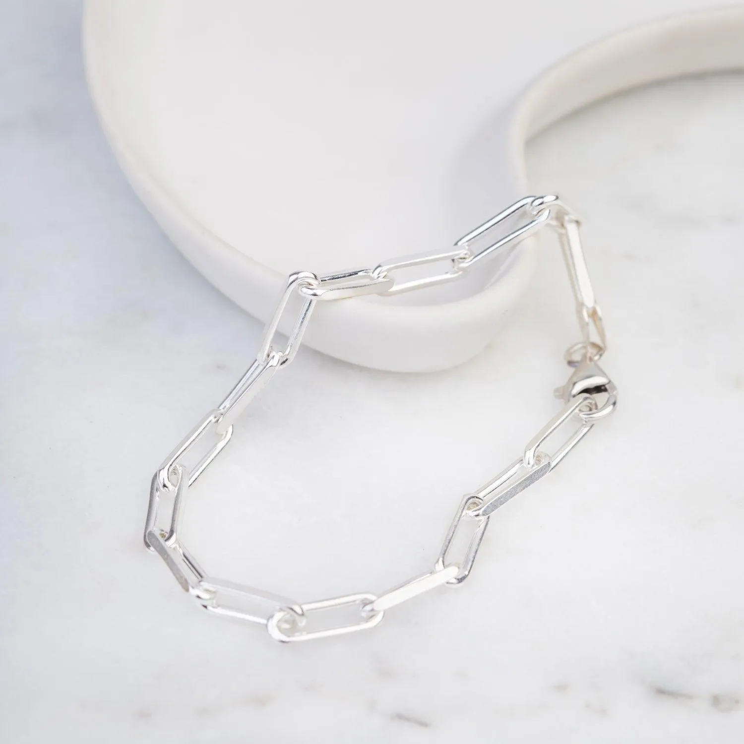 Paperclip Diamond Cut Bracelet
