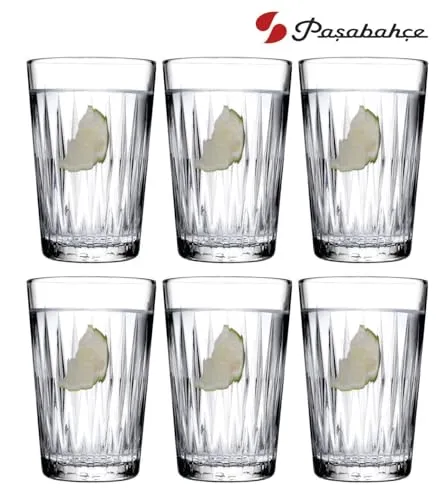 Pasabahce Luzia Glass Water Glass from House of Pasabahce The Original Pasabahce from Turkey, Transparent Luzia Water Glass Set, 350 ml in Set of 6 Pcs, Perfect fit for Water/Juice.