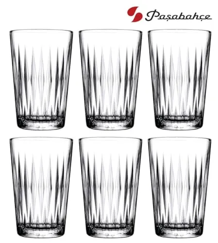 Pasabahce Luzia Glass Water Glass from House of Pasabahce The Original Pasabahce from Turkey, Transparent Luzia Water Glass Set, 350 ml in Set of 6 Pcs, Perfect fit for Water/Juice.