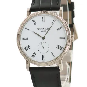 Patek Philippe Calatrava 5119G-001 K18WG Solid White Roman Clous de Paris Bezel Manual Winding Men's Watch