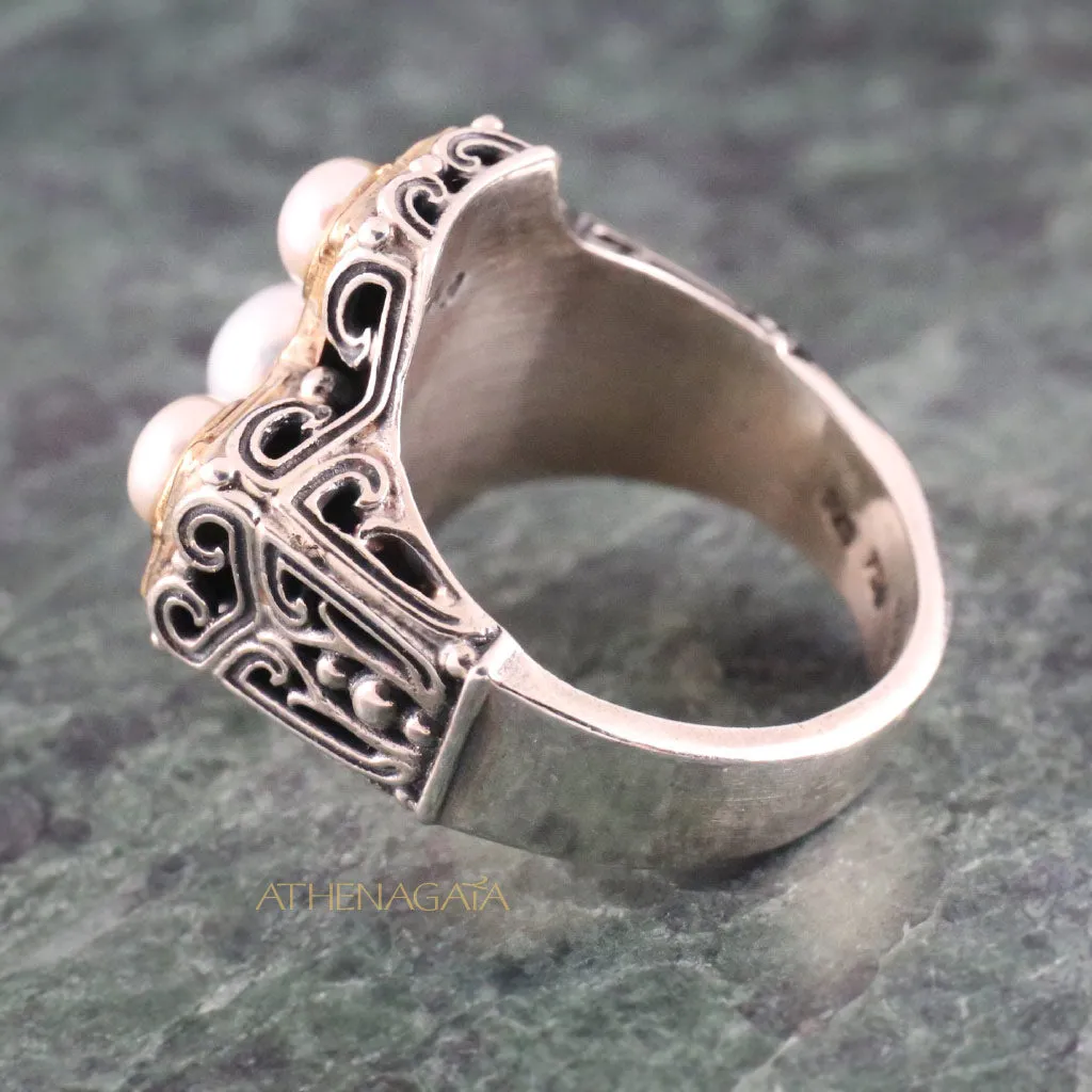 Pearl Eastern Cross Ring