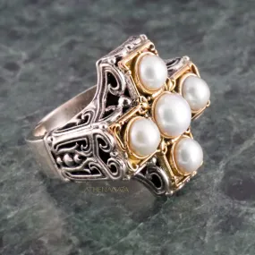 Pearl Eastern Cross Ring