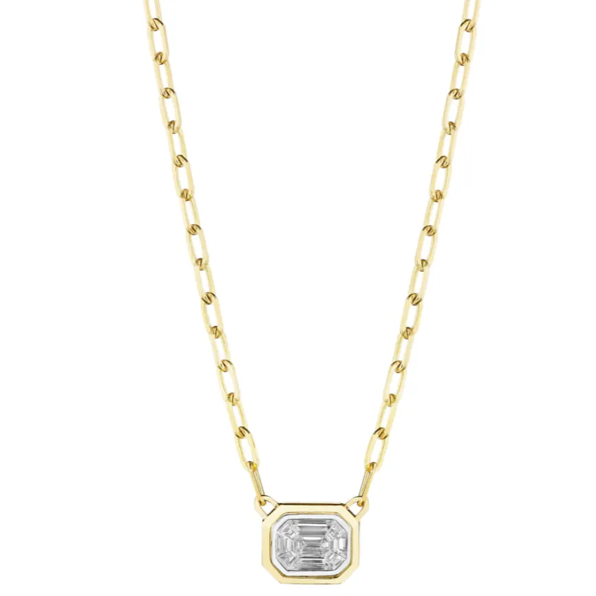 Penny Preville Emerald Shape Illusion Link Necklace
