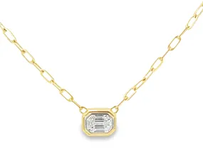 Penny Preville Emerald Shape Illusion Link Necklace