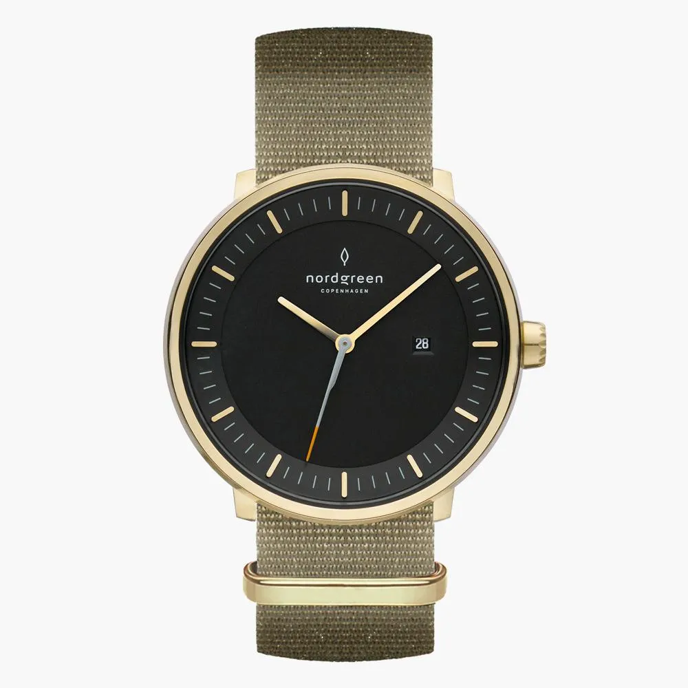 Philosopher | Black Dial - Olive Green Nylon