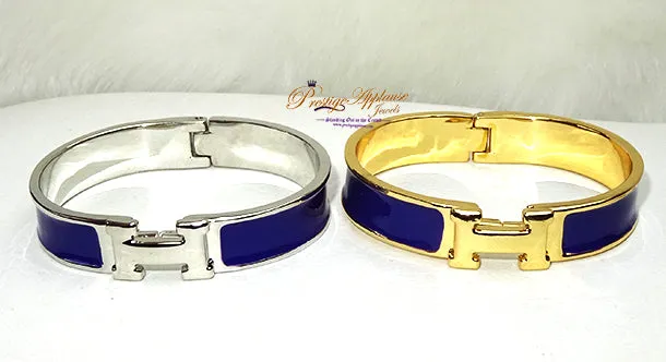 Popular Gold Silver H New Design Trendy Shades of Blue Ladies Bangle Gift