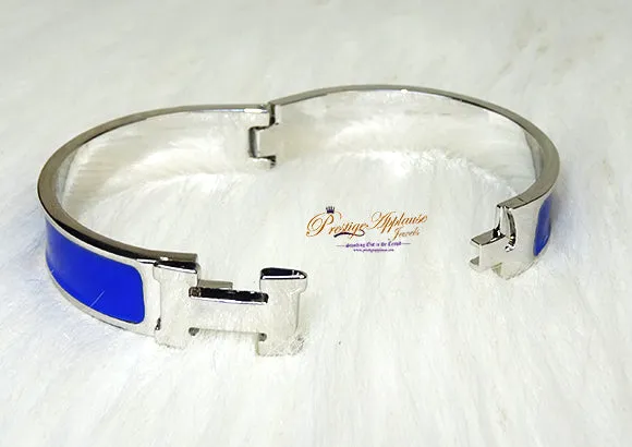 Popular Gold Silver H New Design Trendy Shades of Blue Ladies Bangle Gift