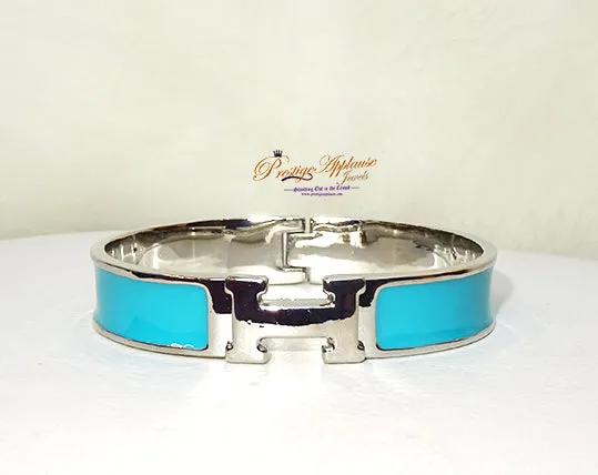 Popular Gold Silver H New Design Trendy Shades of Blue Ladies Bangle Gift