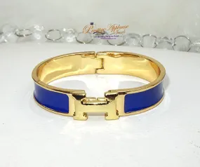 Popular Gold Silver H New Design Trendy Shades of Blue Ladies Bangle Gift