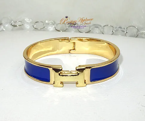 Popular Gold Silver H New Design Trendy Shades of Blue Ladies Bangle Gift