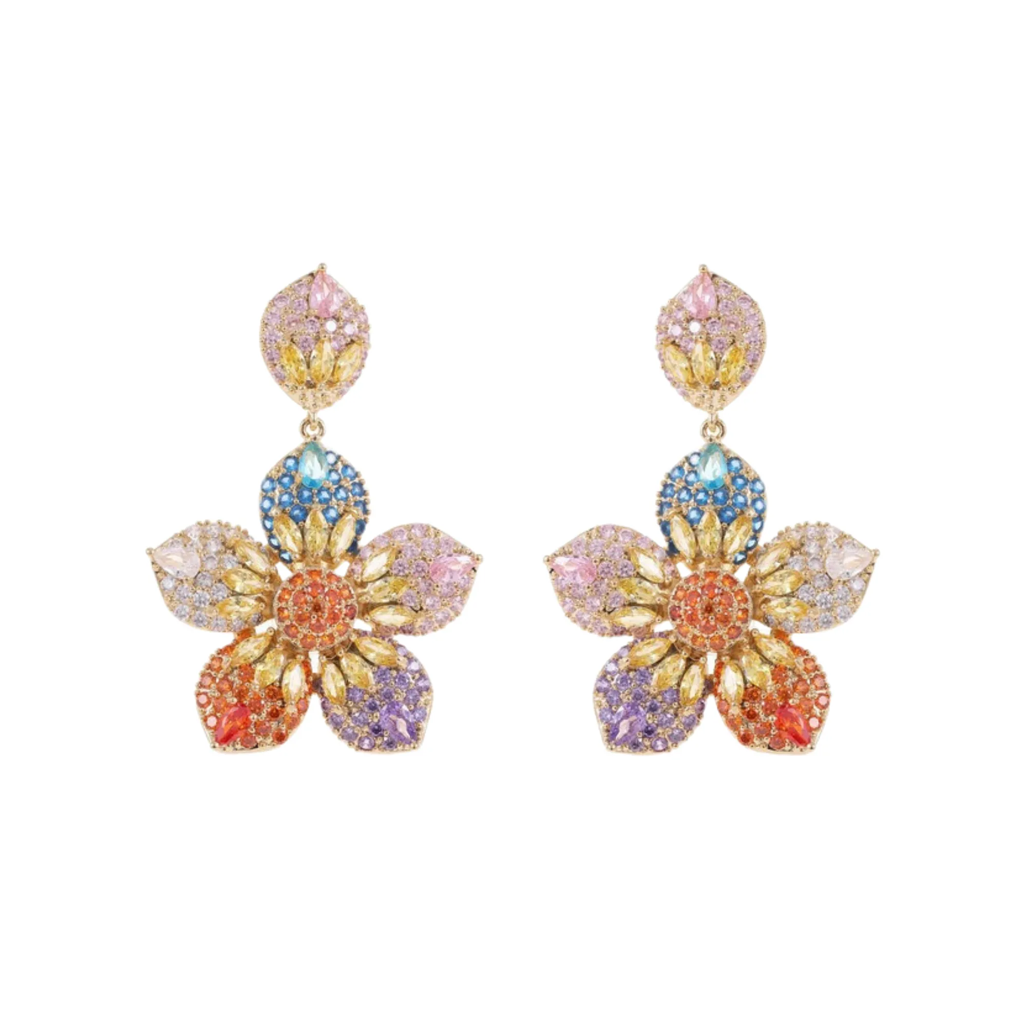 Pre Order:  Flower Zirconia Dangling Earrings