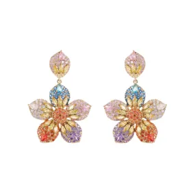 Pre Order:  Flower Zirconia Dangling Earrings