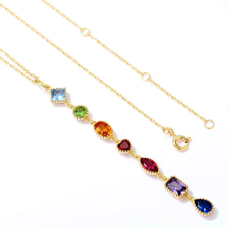 Pre Order: Rainbow Zircon Geometric Pendant
