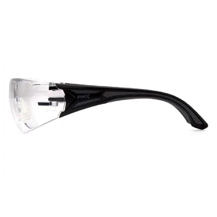 Pyramex SBG9610ST Endeavor Plus Safety Glasses, Black Gray Body, Clear H2X Anti-Fog Lens, 1 Each