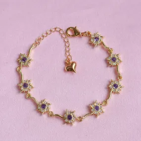Rapunzel Sun Bracelet, Princess Jewelry, Purple Sun Bracelet